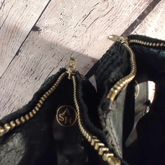 Ash Obsession Heel Sandals Black Shootie Open Toe Heels Size 38 - Picture 16 of 16